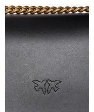 PINKO LOVE ONE MINI Mini bag in calf leather black-antique gold - Women’s Bags - 5