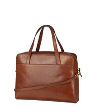 THE BRIDGE BARBARA Leather briefcase with shoulder strap BROWN - Work Briefcases - 3