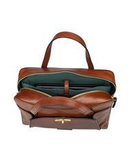 THE BRIDGE BARBARA Leather briefcase with shoulder strap BROWN - Work Briefcases - 4