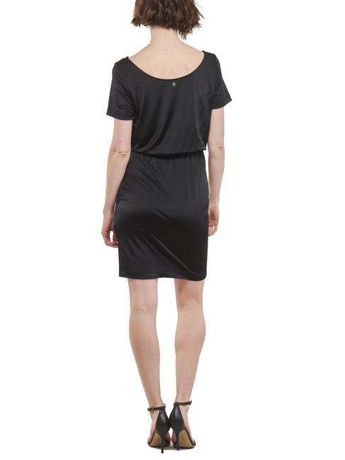 GATHERING POPLIA Short sleeve stretch dress jetbla - Woman Clothes