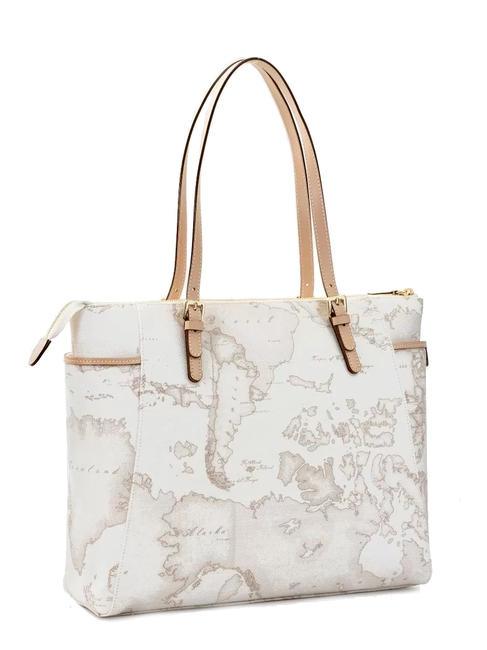 GEO WHITE Large shoulder tote bag white - Women’s Bags