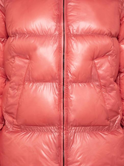MARTFLY NIK Short quilted down jacket tea rose/cordovan leather - Women's down jackets