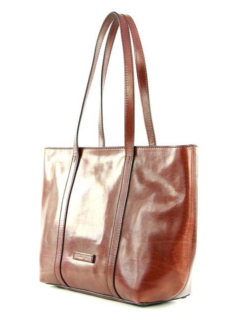 VITTORIA Leather shopping bag BROWN - Women’s Bags