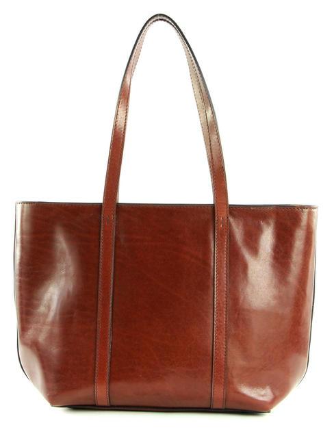 VITTORIA Leather shopping bag BROWN - Women’s Bags