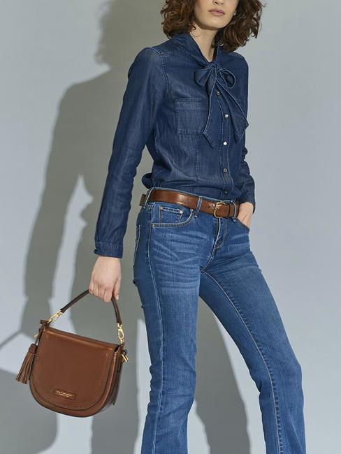 PEARLDISTRICT Double function bag in leather BROWN - Women&rsquo;s Bags