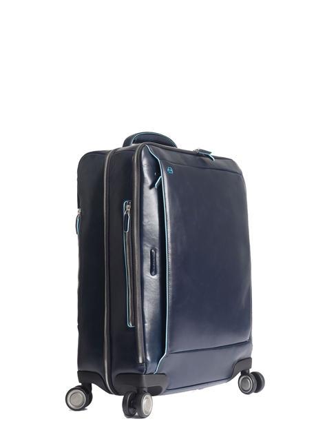 BLUE SQUARE Leather Hand Luggage Trolley, 15.6" PC holder blue - Hand luggage