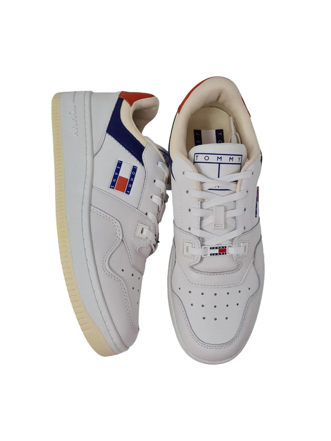 Tommy Hilfiger Tommy Jeans Basket Premium Leather Sneakers Rwb Buy At Outlet Prices