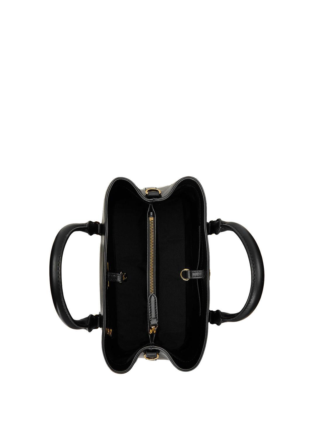 Ralph Lauren Marcy Handbag With Shoulder Strap In Leather Black4 Buy At Outlet Prices