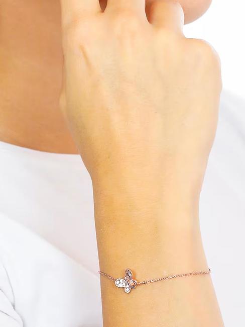 FARFALLE Blue and white zircon bracelet rose - Bracelets