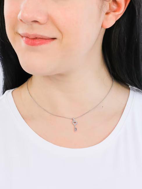 TI AMO Key necklace with cubic zirconia rhodium - Necklaces
