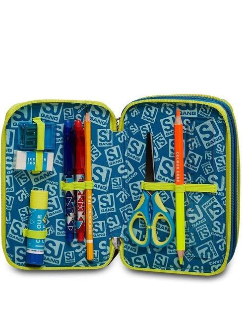COLOR Triple compartment pencil case with School Kit yellow - Cases and Accessories