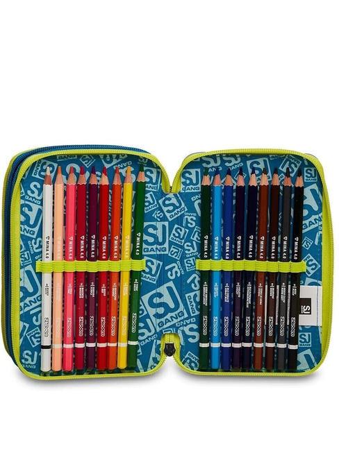 COLOR Triple compartment pencil case with School Kit yellow - Cases and Accessories