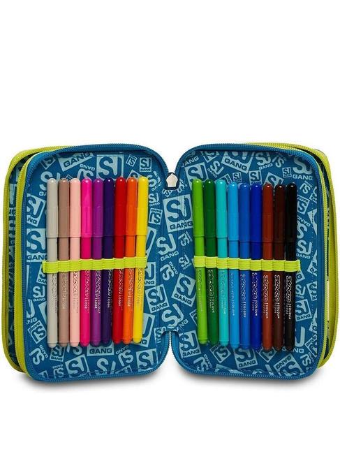 COLOR Triple compartment pencil case with School Kit yellow - Cases and Accessories