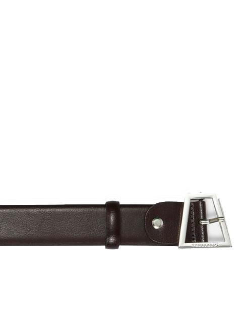 SQUARED Smooth leather belt, can be shortened to measure chocolate plum - Belts