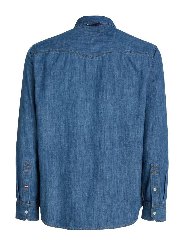 Tommy Hilfiger Tj Relaxed Western Cotton Denim Shirt Mid Indigo