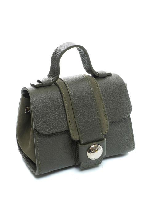 DUBROVNIK Mini trunk bag in leather militaryg - Women’s Bags