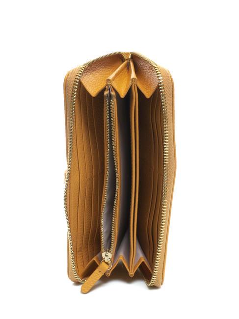 DORA Wallet in textured leather apricot - Women&rsquo;s Wallets