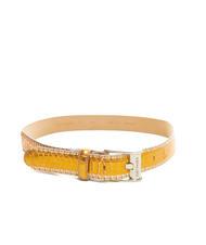 TRUSSARDI XENO Laminated leather belt, can be shortened orange - Belts - 2
