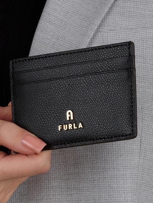 CAMELIA Leather card holder Black - Women’s Wallets