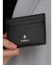 FURLA CAMELIA Leather card holder Black - Women’s Wallets - 4