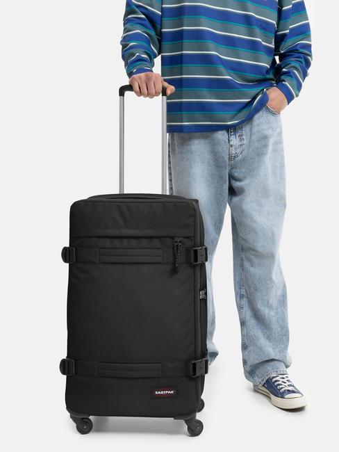 TRANSIT'R Medium size trolley BLACK - Semi-rigid Trolley Cases