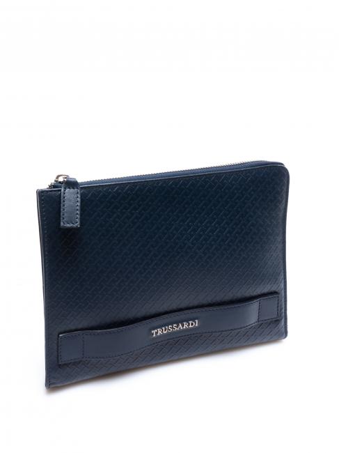 CAMPIONARIO Printed leather carry-all bag blue - Sachets & Travels Cases