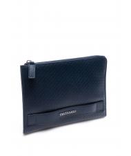 TRUSSARDI CAMPIONARIO Printed leather carry-all bag blue - Sachets & Travels Cases - 2
