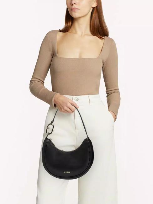 PRIMAVERA Small calf leather shoulder bag Black - Women’s Bags