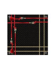 POLLINI TWILL CHAIN Printed scarf black and red - Scarves - 4