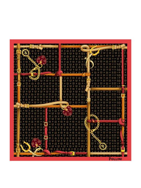 TWILL Printed scarf black and fuchsia - Scarves