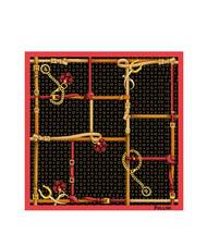 POLLINI TWILL Printed scarf black and fuchsia - Scarves - 4