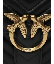 PINKO CLASSIC LOVE ONE Nappa leather bag black-antique gold - Women’s Bags - 4