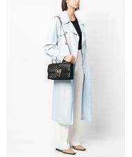 PINKO CLASSIC LOVE ONE Nappa leather bag black-antique gold - Women’s Bags - 6