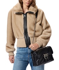 PINKO CLASSIC LOVE PUFF Nappa leather bag black-old silver - Women’s Bags - 6