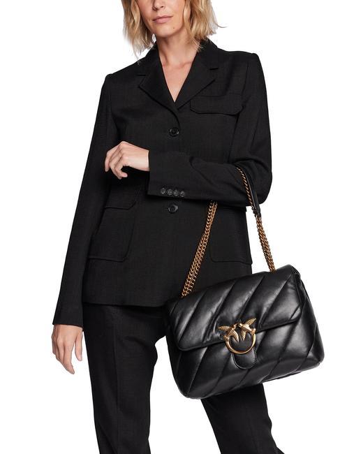 BIG LOVE PUFF Nappa leather bag black-antique gold - Women’s Bags