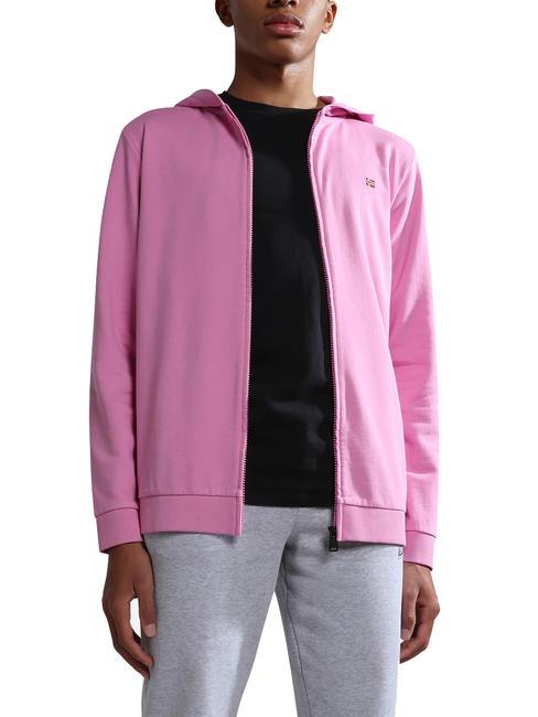 K BALIS Full zip flag hoodie pink cyclam p91 - Baby Sweatshirt
