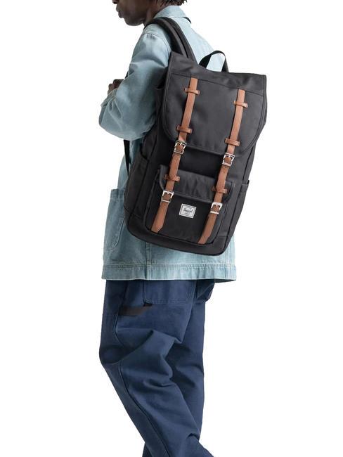 LITTLE AMERICA  Standard size backpack BLACK - Backpacks & School and Leisure