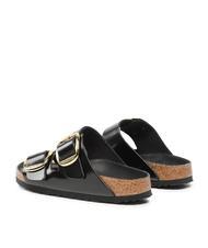 BIRKENSTOCK ARIZONA Big Buckle Leather slipper sandal shine black - Unisex shoes - 4