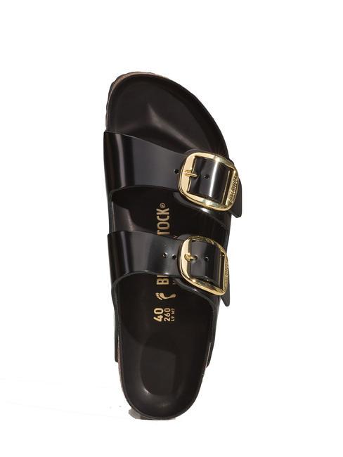 ARIZONA Big Buckle Leather slipper sandal shine black - Unisex shoes