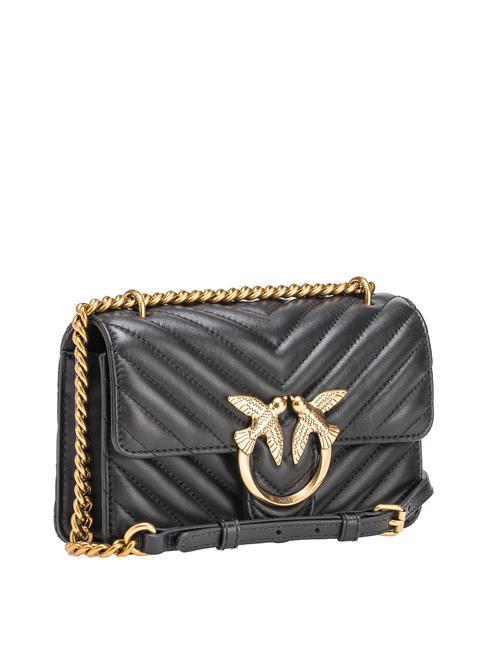 MINI LOVE BAG One chevron bag black-antique gold - Women’s Bags