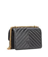 PINKO MINI LOVE BAG One chevron bag black-antique gold - Women’s Bags - 3