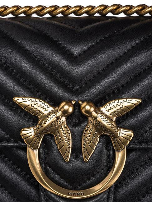 MINI LOVE BAG One chevron bag black-antique gold - Women’s Bags