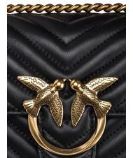 PINKO MINI LOVE BAG One chevron bag black-antique gold - Women’s Bags - 4