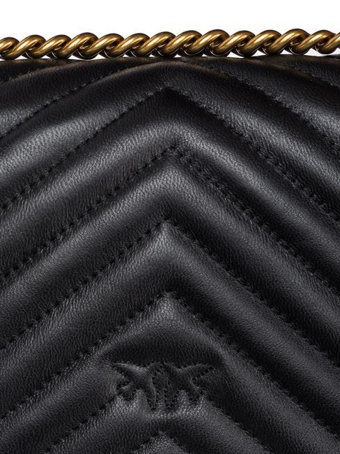 MINI LOVE BAG One chevron bag black-antique gold - Women’s Bags