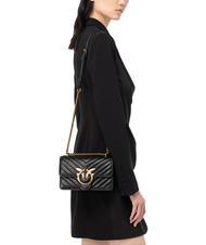 PINKO MINI LOVE BAG One chevron bag black-antique gold - Women’s Bags - 7