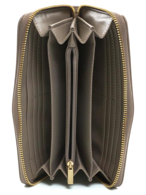 NEW OVAL T Large leather wallet taupe - Women&rsquo;s Wallets