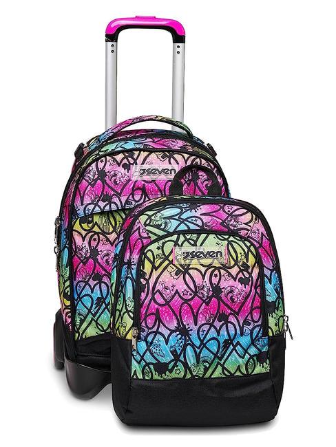 COLOUR EXPRESSION JACK Detachable trolley backpack, double backpack RHODAMINE RED - Backpack trolleys