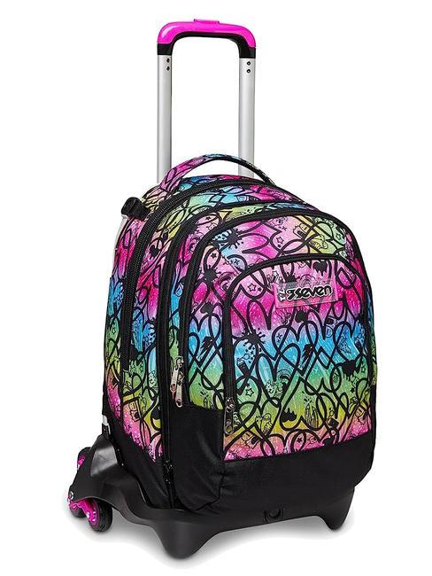 COLOUR EXPRESSION JACK Detachable trolley backpack, double backpack RHODAMINE RED - Backpack trolleys