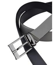 ARMANI EXCHANGE LOGO Reversible belt navy blue/grey - Belts - 4