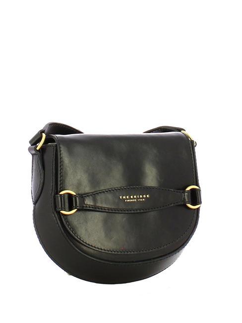 BETTINA Shoulder mini bag, in leather Black Gold - Women’s Bags